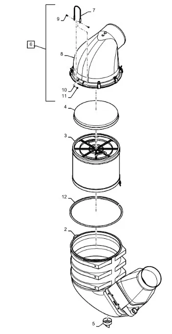 87367918 - Корпус (основная часть) фильтра возд. ДВС T9040/St.